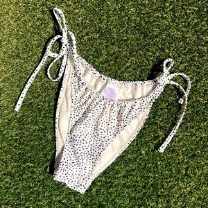 Xhilaration Cream and Black Dotted Bikini Bottom